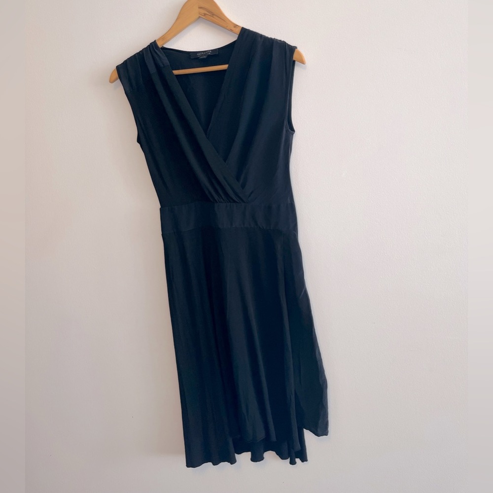 All Saints Classic Black Cap Sleeve A-Line Dress